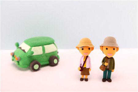 Couple Travel Clay Art