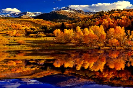 Autumn Trees Mountain Lake photo
