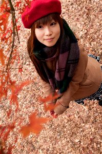 Maple Leaves Woman Girl