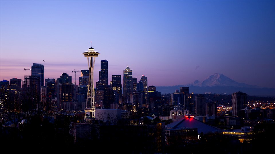 Seattle Cityscape Evening photo