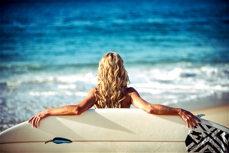 Woman Surfboard Summer photo