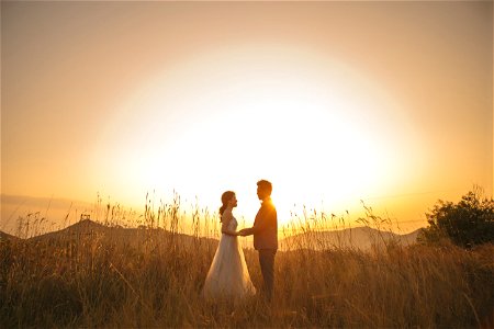 Wedding Couple Sunset photo