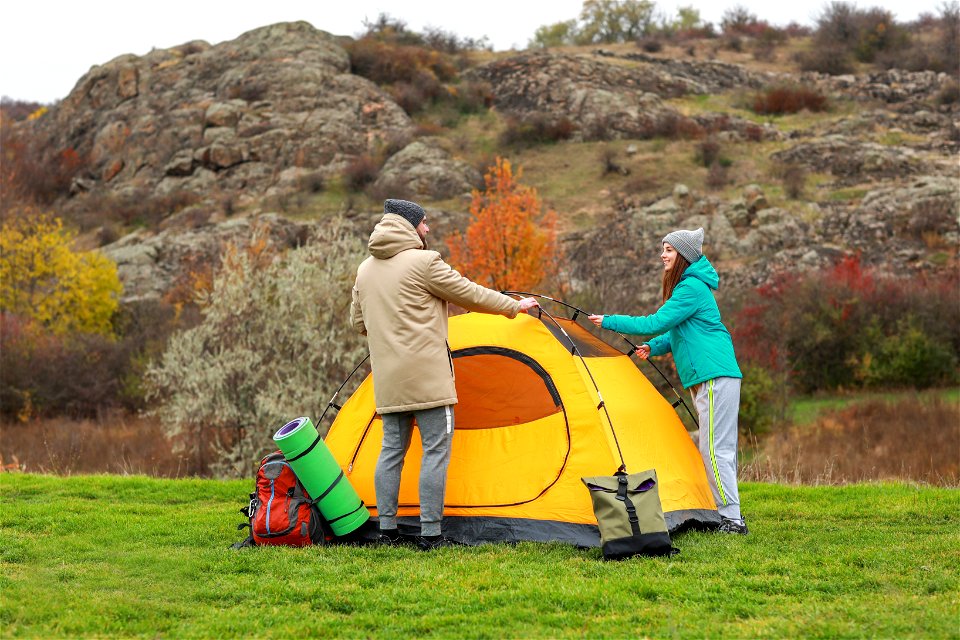 Tent Camping Couple