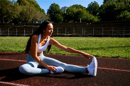 Woman Girl Fitness Stretch photo