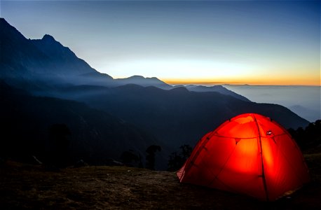 Tent Mountain Sunrise Camping