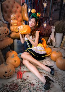 Woman Girl Halloween photo