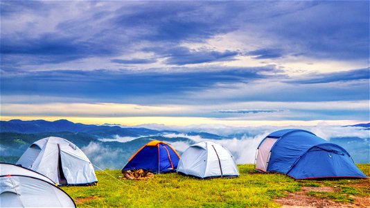 Tent Mountain Clouds Camping photo