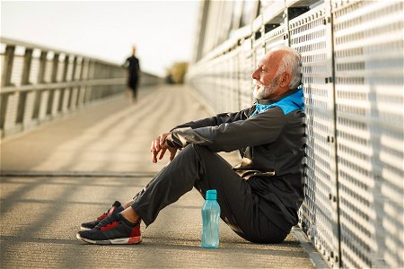 Senior Man Resting Exercise