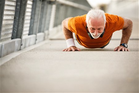 Senior Man Fitness Push Up photo