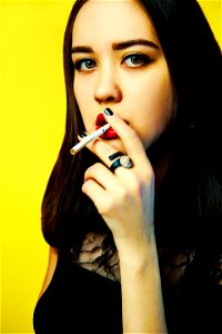 Woman Girl Cigarette Smoking photo