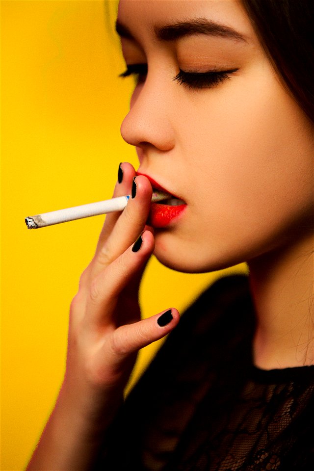 Woman Girl Cigarette Smoking