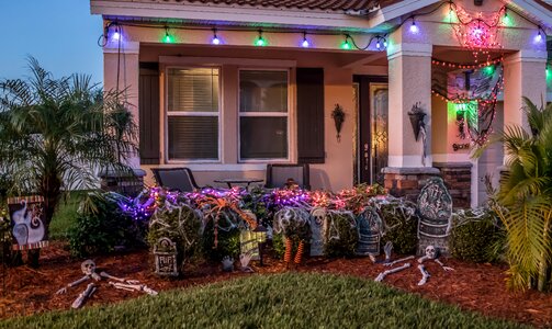 Spooky colorful illuminated