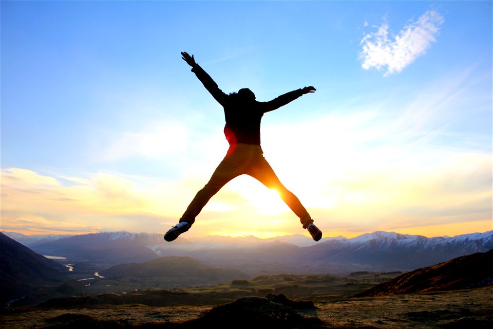 Person Jump Sunset