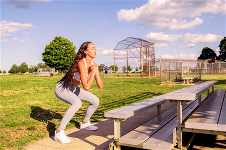 Girl Exercise Squat photo