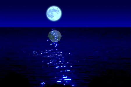 Moon Night Sea