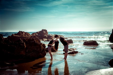 Couple Coast Kiss