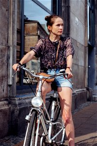 Woman Girl Bicycle photo