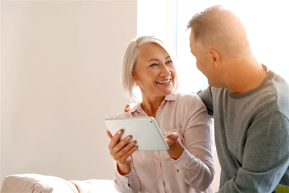 Senior Couple Tablet Pc
