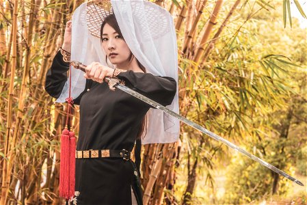 Woman Girl Portrait Sword