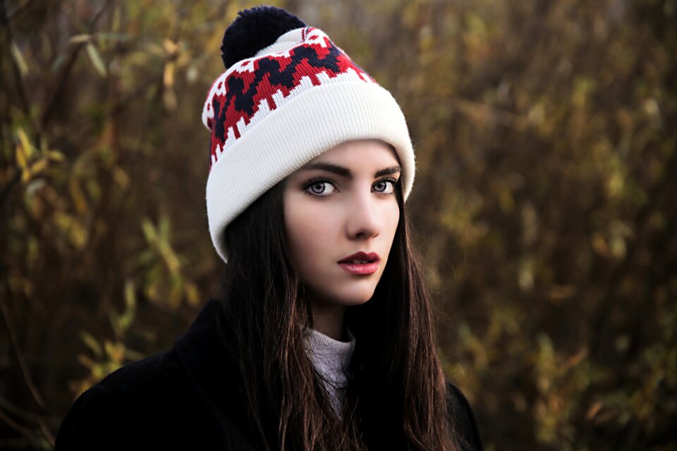Autumn with hat model