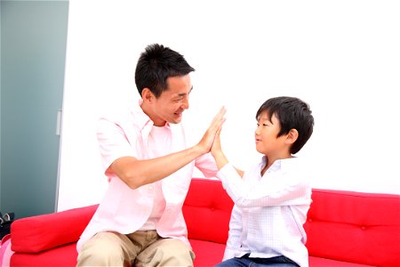 Father Son High Five photo