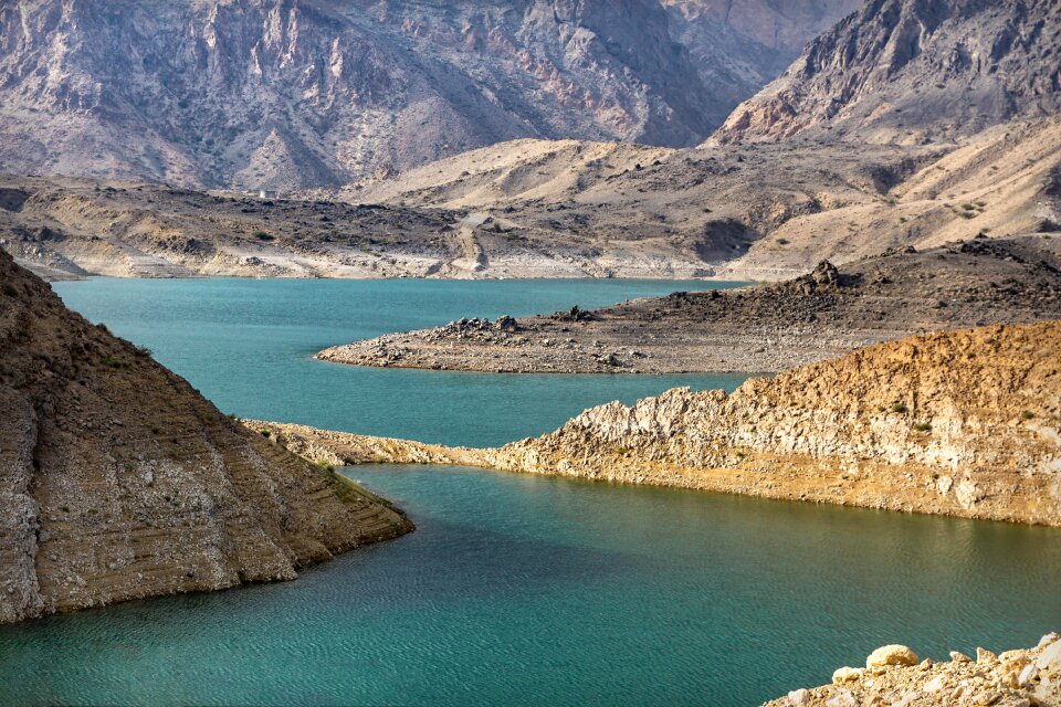 Mountains water storage lake