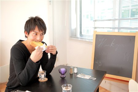 Man Eating Toast photo