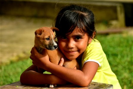 Child Girl Puppy
