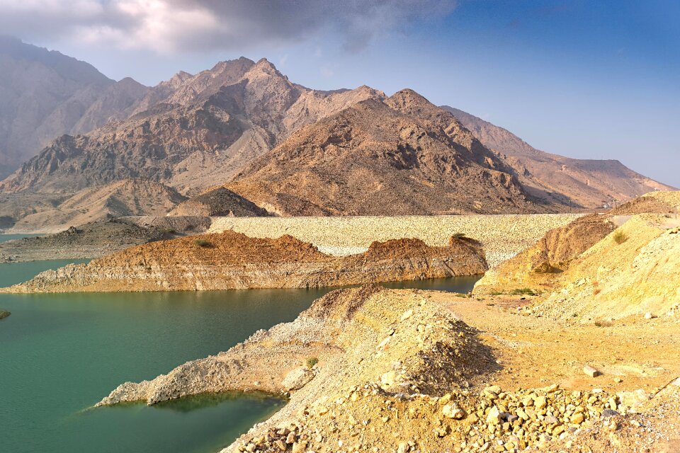 Mountains water storage lake