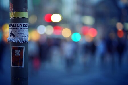 Sticker advertising bokeh photo