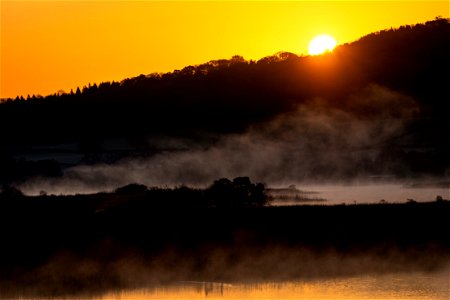 Lake Fog Sunrise photo