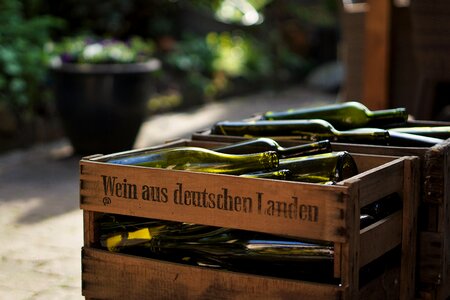 Wine bottles empty german photo