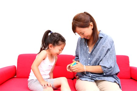 Mother Daughter Rubiks Cube photo