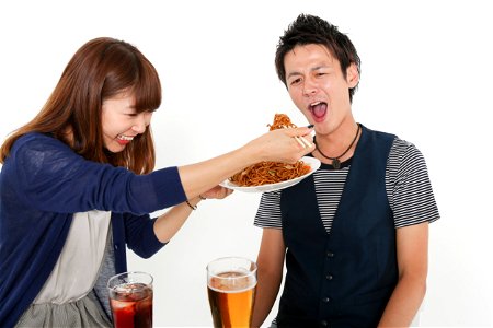 Couple Party Eat