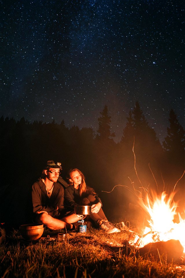 Couple Lover Camp Fire photo