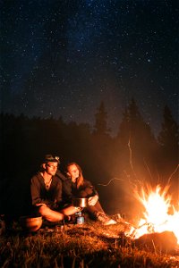 Couple Lover Camp Fire