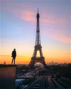 Sunset Eiffel Tower photo
