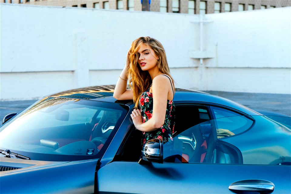 Woman Girl Portrait Car