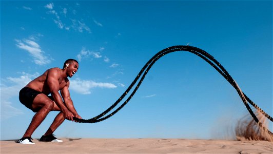 Man Battle Rope Training photo