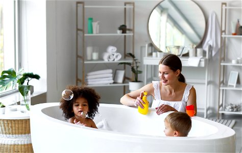 Bathing Children Mother
