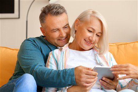 Senior Couple Tablet Pc