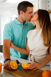 Couple Husband Wife Kiss photo