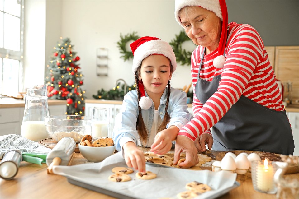 Grandmother Granddaughter Cokking