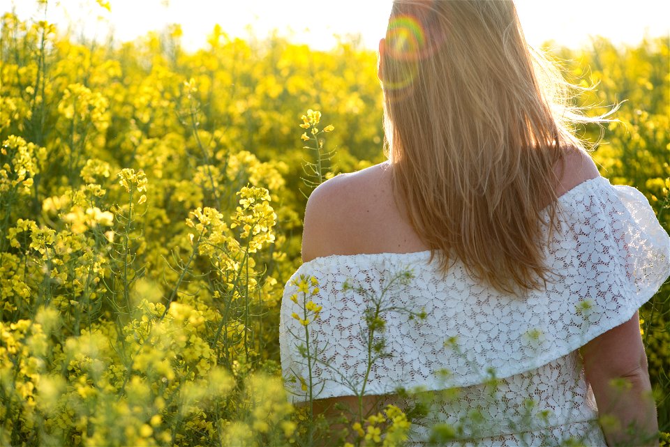 Woman Girl Canola Flower