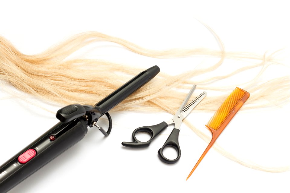 Hair Straightener Comb Scissors