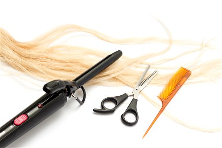 Hair Straightener Comb Scissors photo
