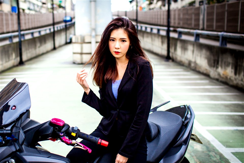 Woman Girl Motorcycle
