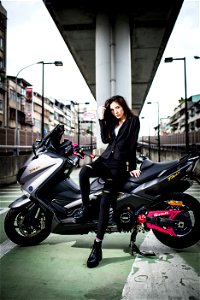 Woman Girl Motorcycle photo