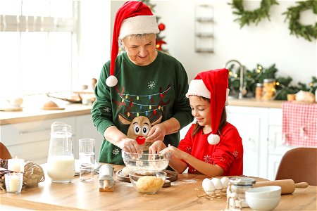 Grandmother Child Cooking photo