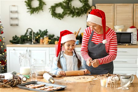 Grandmother Child Cooking photo